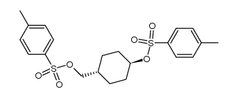trans-4-(toluene-sulfonyl-(4)-oxy)-1-(toluene-sulfonyl-(4)-oxymethyl)-cyclohexane Structure