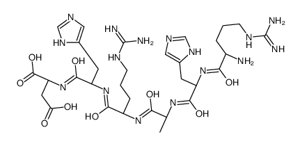 (2S)-2-[[(2S)-2-[[(2S)-2-[[(2S)-2-[[(2S)-2-[[(2S)-2-amino-5-(diaminomethylideneamino)pentanoyl]amino]-3-(1H-imidazol-5-yl)propanoyl]amino]propanoyl]amino]-5-(diaminomethylideneamino)pentanoyl]amino]-3-(1H-imidazol-5-yl)propanoyl]amino]butanedioic acid结构式