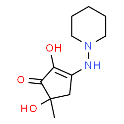 2,5-Dihydroxy-5-methyl-3-piperidinoamino-2-cyclopenten-1-one structure