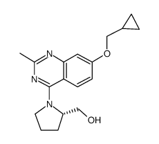 (S)-[1-(7-cyclopropylmethoxy-2-methyl-quinazolin-4-yl)-pyrrolidin-2-yl]-methanol结构式