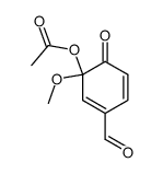 3-formyl-1-methoxy-6-oxocyclohexa-2,4-dienyl acetate结构式