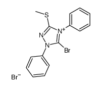 5-bromo-3-(methylthio)-1,4-diphenyl-1,2,4-triazolium bromide Structure