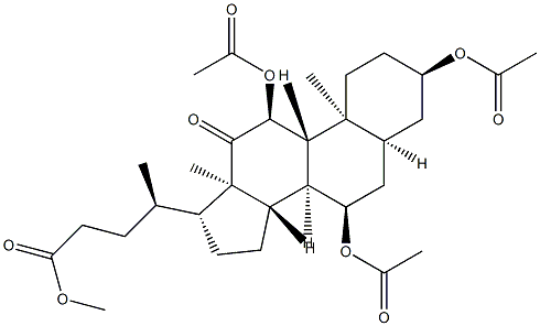 3α,7α,11α-Tris(acetyloxy)-12-oxo-5β-cholan-24-oic acid methyl ester结构式