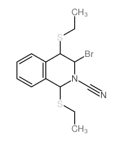 3-bromo-1,4-bis(ethylsulfanyl)-3,4-dihydro-1H-isoquinoline-2-carbonitrile结构式