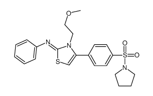 3-(2-methoxyethyl)-N-phenyl-4-(4-pyrrolidin-1-ylsulfonylphenyl)-1,3-thiazol-2-imine结构式