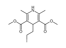 4-n-propyl-3,5-bis(carbomethoxy)-1,4-dihydro-2,6-dimethylpyridine结构式