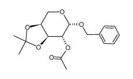 benzyl 2-O-acetyl-3,4-di-O-isopropylidene-β-L-arabinopyranoside Structure