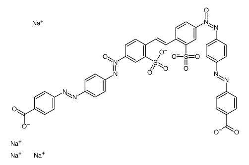 4,4’-[1,2-乙烯二基二[(3-磺基-4,1-苯亚基)-ONN-氧化偶氮基-4,1-苯亚基偶氮]二苯甲酸四钠盐结构式