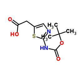 2-(2-((tert-Butoxycarbonyl)amino)thiazol-5-yl)acetic acid Structure