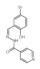 N-[(3-bromo-6-oxo-1-cyclohexa-2,4-dienylidene)methyl]pyridine-4-carbohydrazide structure