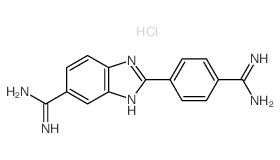 1H-Benzimidazole-5-carboximidamide, 2-(4-(aminoiminomethyl)phenyl)-, d ihydrochloride结构式