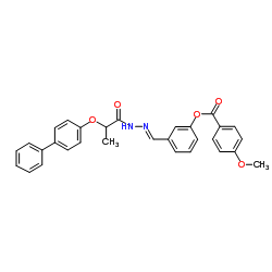 3-[(E)-{[2-(4-Biphenylyloxy)propanoyl]hydrazono}methyl]phenyl 4-methoxybenzoate Structure