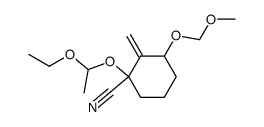 1-(1-ethoxyethoxy)-3-(methoxymethoxy)-2-methylenecyclohexane-1-carbonitrile结构式