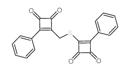 2-[(3,4-dioxo-2-phenyl-1-cyclobutenyl)methylsulfanyl]-3-phenyl-cyclobut-2-ene-1,4-dione结构式