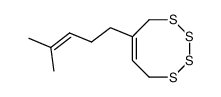 6-(4-methylpent-3-enyl)-1,2,3,4-tetrathiacyclo-oct-6-ene结构式