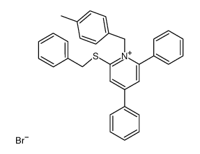 2-(benzylthio)-1-(4-methylbenzyl)-4,6-diphenylpyridin-1-ium bromide Structure