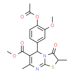 methyl 5-[4-(acetyloxy)-3-methoxyphenyl]-2,7-dimethyl-3-oxo-2,3-dihydro-5H-[1,3]thiazolo[3,2-a]pyrimidine-6-carboxylate结构式