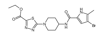 ethyl 5-[4-[(4-bromo-5-methyl-1H-pyrrole-2-carbonyl)amino]piperidin-1-yl]-1,3,4-thiadiazole-2-carboxylate Structure