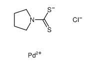 [PdCl(1-pyrrolidinecarbodithioato)]结构式