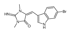 (5Z)-5-[(6-bromo-1H-indol-3-yl)methylidene]-2-imino-1,3-dimethylimidazolidin-4-one结构式