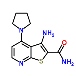 3-Amino-4-(1-pyrrolidinyl)thieno[2,3-b]pyridine-2-carboxamide Structure