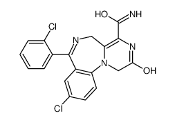 9-chloro-7-(2-chlorophenyl)-2-oxo-3,5-dihydro-1H-pyrazino[1,2-a][1,4]benzodiazepine-4-carboxamide结构式