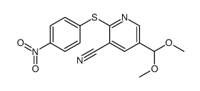 5-(dimethoxymethyl)-2-(4-nitrophenyl)sulfanylpyridine-3-carbonitrile结构式