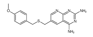 2,4-diamino-6-<<(p-methoxybenzyl)thio>methyl>-5-deazapteridine结构式