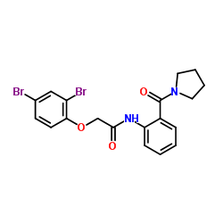 2-(2,4-Dibromophenoxy)-N-[2-(1-pyrrolidinylcarbonyl)phenyl]acetamide结构式