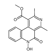 5,6-Dihydro-2,4-dimethyl-6-hydroxy-5-oxo-3,6-diazaphenanthren-1-carbonsaeuremethylester结构式