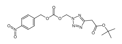 tert-butyl (2-(((((p-nitrobenzyl)oxy)carbonyl)oxy)methyl)tetrazol-5-yl)acetate结构式