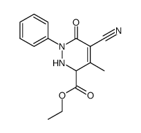 5-Cyano-4-methyl-1-phenyl-6-oxo-1,2,3,6-tetrahydro-pyridazin-3-carbonsaeure-ethylester Structure