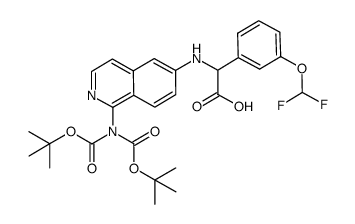 2-(1-(bis(tert-Butoxycarbonyl)amino)isoquinolin-6-ylamino)-2-(3-(difluoromethoxy)phenyl)acetic acid Structure