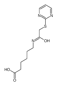6-[(2-pyrimidin-2-ylsulfanylacetyl)amino]hexanoic acid Structure