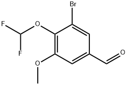 Benzaldehyde, 3-bromo-4-(difluoromethoxy)-5-methoxy- Structure