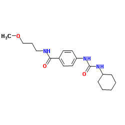4-[(Cyclohexylcarbamoyl)amino]-N-(3-methoxypropyl)benzamide结构式