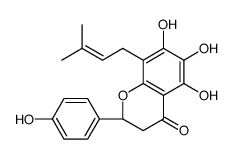 (2S)-2,3-Dihydro-5,6,7-trihydroxy-2α-(4-hydroxyphenyl)-8-(3-methyl-2-butenyl)-4H-1-benzopyran-4-one结构式