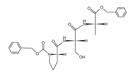 N-(benzyloxycarbonyl)-L-prolyl-L-seryl-L-alanine benzyl ester结构式