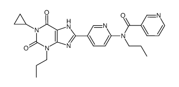 1-cyclopropyl-3-propyl-8-[6-(N-nicotinoyl-N-propylamino)-3-pyridyl]xanthine Structure