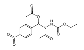 1-(α-acetoxy-4-nitrobenzyl)-1-acetyl-2-ethoxycarbonylhydrazine Structure
