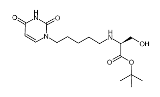 tert-butyl (S)-3-hydroxy-2-[5''-(uracil-1'-yl)pentylamino]propanoate Structure