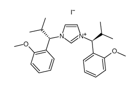 (S,S)-1,3-bis(2-methyl-1-(o-methoxyphenyl)propyl)-imidazolium iodide结构式