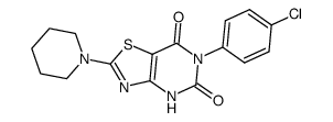 6-(4-chlorophenyl)-2-piperidin-1-yl[1,3]thiazolo[4,5-d]pyrimidine-5,7(4H,6H)-dione结构式