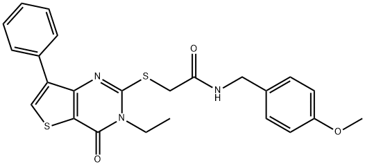 2-({3-ethyl-4-oxo-7-phenyl-3H,4H-thieno[3,2-d]pyrimidin-2-yl}sulfanyl)-N-[(4-methoxyphenyl)methyl]acetamide picture