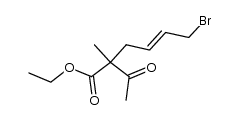 ethyl 2-methyl-2-(4-bromo-2(E)-butenyl)-3-oxobutanoate Structure
