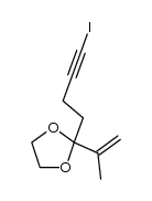 2-(4-iodobut-3-yn-1-yl)-2-(prop-1-en-2-yl)-1,3-dioxolane结构式