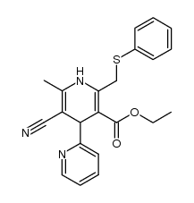 ethyl 5'-cyano-6'-methyl-2'-((phenylthio)methyl)-1',4'-dihydro-[2,4'-bipyridine]-3'-carboxylate结构式