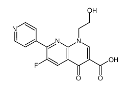 6-fluoro-1-(2-hydroxyethyl)-4-oxo-7-(pyridin-4-yl)-1,4-dihydro-1,8-naphthyridine-3-carboxylic acid Structure