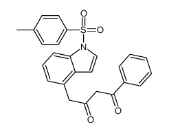 4-[1-(4-methylphenyl)sulfonylindol-4-yl]-1-phenylbutane-1,3-dione结构式