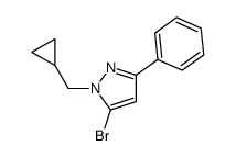 5-bromo-1-(cyclopropylmethyl)-3-phenylpyrazole结构式